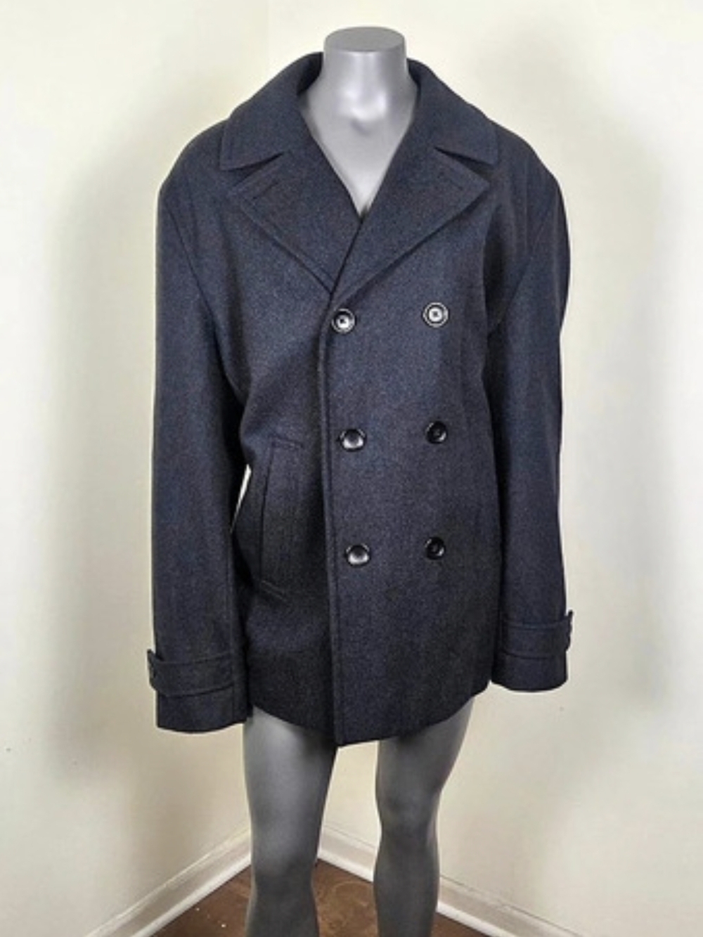 Claiborne Men's Wool Pea Coat XL Like New